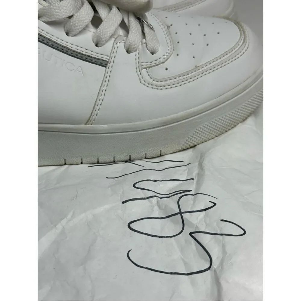 Nautica Nigela Low Top Casual Sneakers Shoes White Womens Size 8,5 Faux Leather - Picture 10 of 10